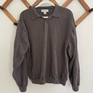 Pronto-Uomo | Merino wool extra fine vintage brown polo sweater size…